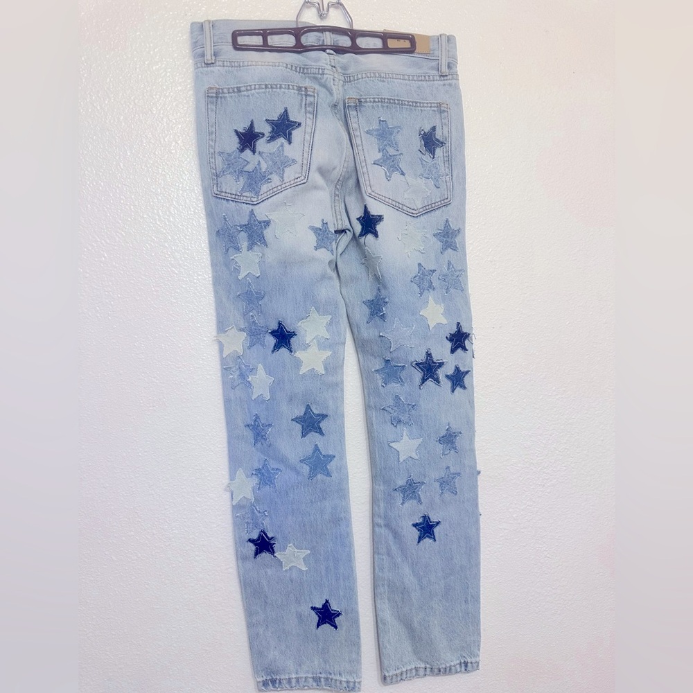 MNML Blue Straight Leg Star Pattern Jeans - Picture 4 of 4